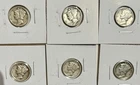 Mercury Dimes Lot Of 6 Various Dates Silver 90% VF