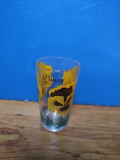 Vintage Pansy Peanut Butter Drinking Glass Boscul EUC