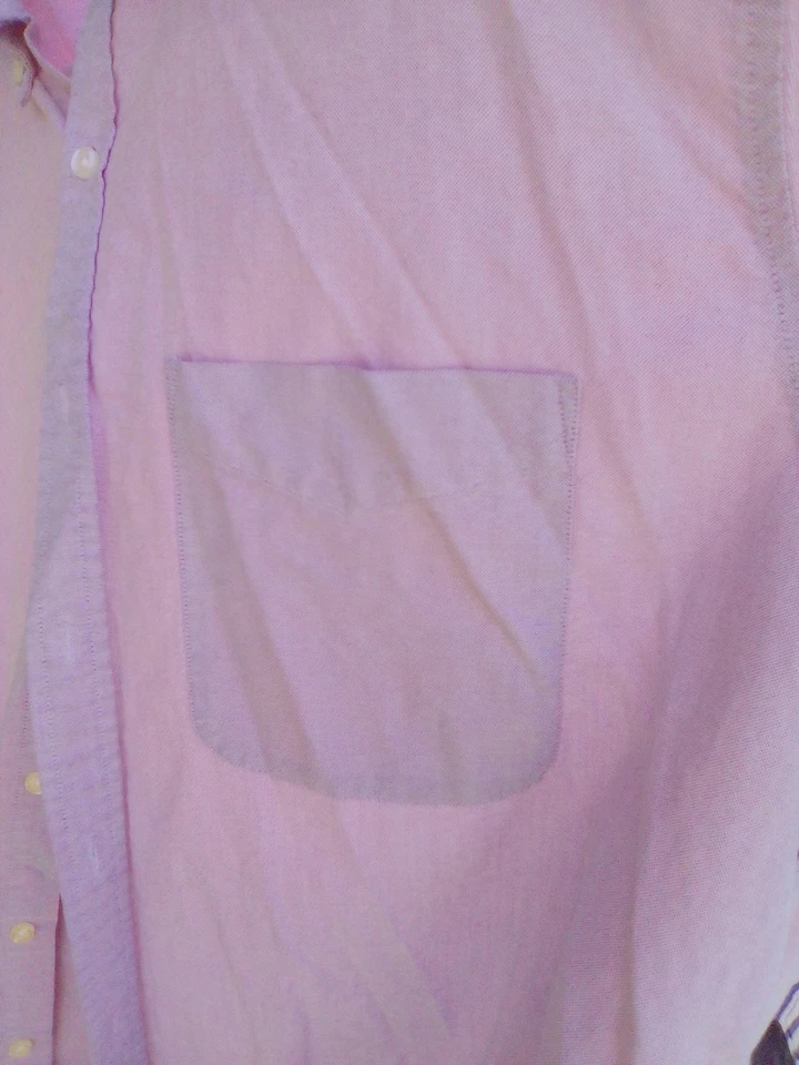 Camisa de vestir para hombre descolorida gloria abotonada talla XLarge rosa pálido cuello trabajo iglesia Foto 3 de 4
