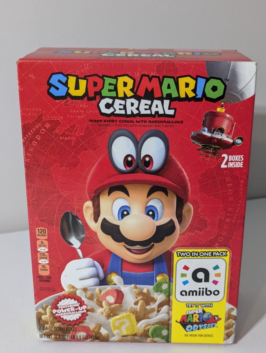 RARE 2-Box Super Mario Odyssey Cereal w/ Unscanned Amiibo