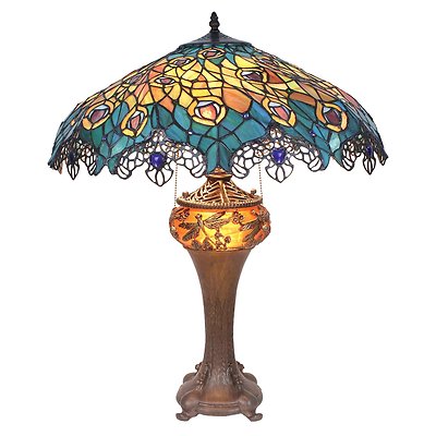 Tf Art Nouveau Peacock Tiffany Style Stained Glass Table Lamp Ebay Tf Art Nouveau Peacock Tiffany Style Stained Glass Table Lamp Ebay