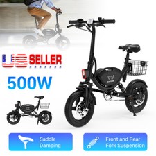 500W Electric Scooter Adults with Seat Basket 35 Miles Foldable Commuter E-bike