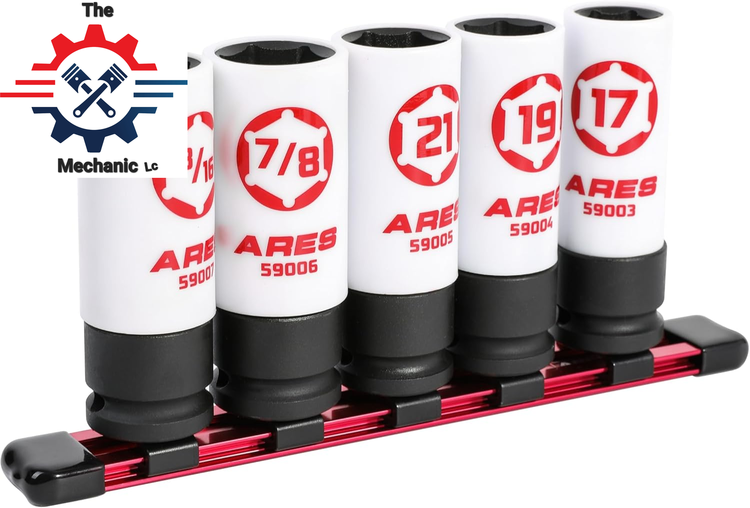 ARES 59000-5-Piece 1/2-Inch Drive Non-Marring Impact Lug Nut Socket Set - Protec