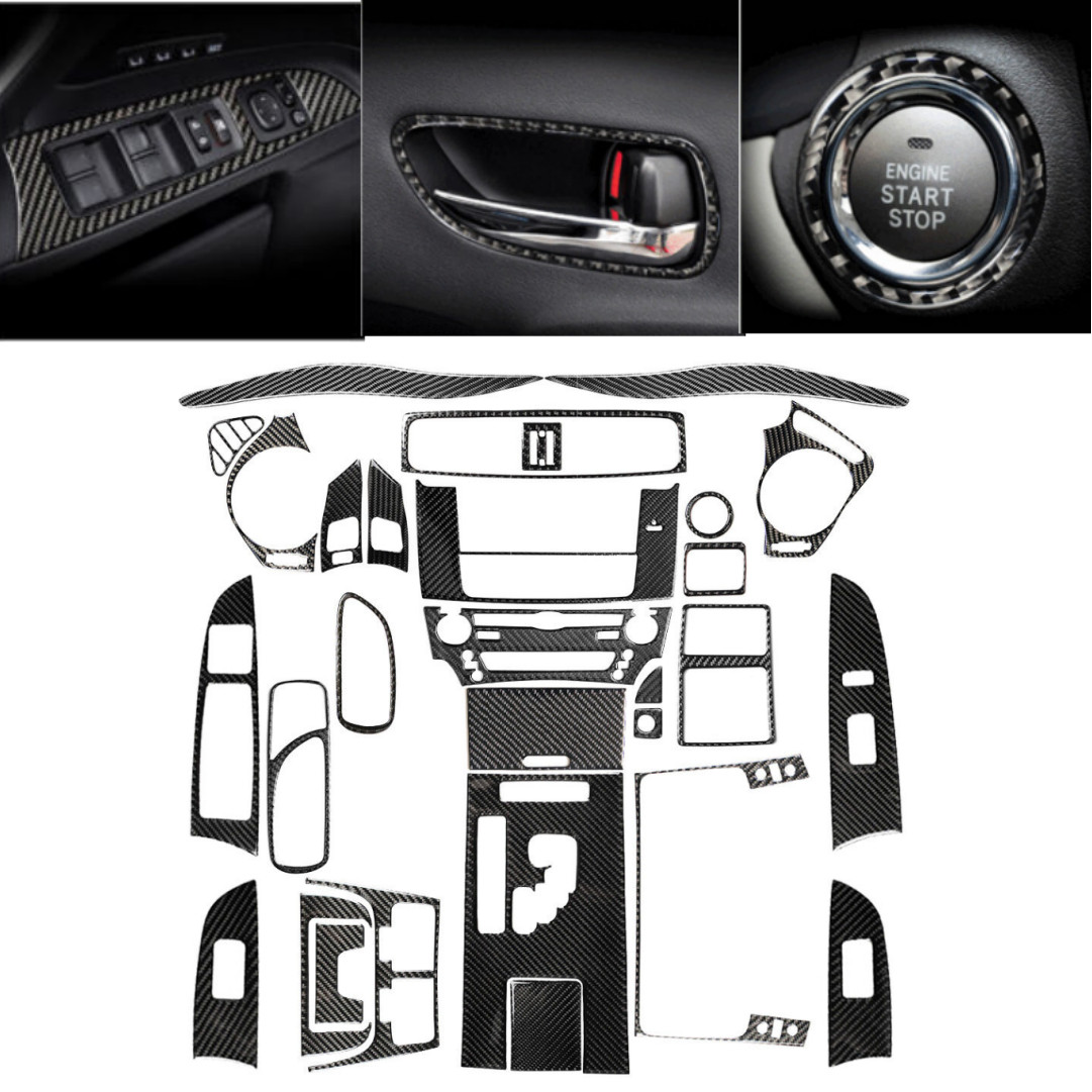 28Pcs Carbon Fiber Car Interior Kit Cover Trim For LEXUS IS250 IS350 2006-2012
