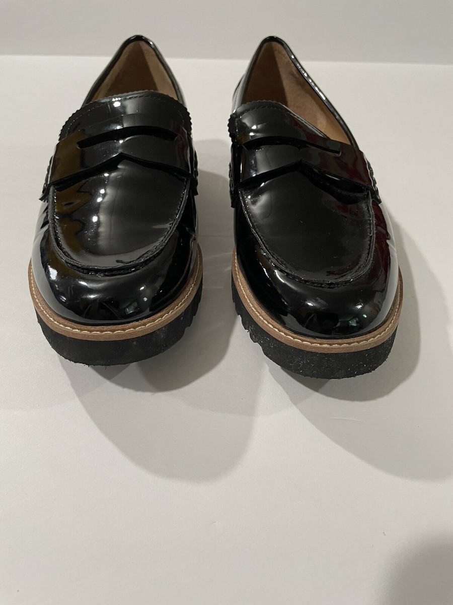 Franco Sarto Cedra Black Patent Leather Penny Loafers 90 display picture 1