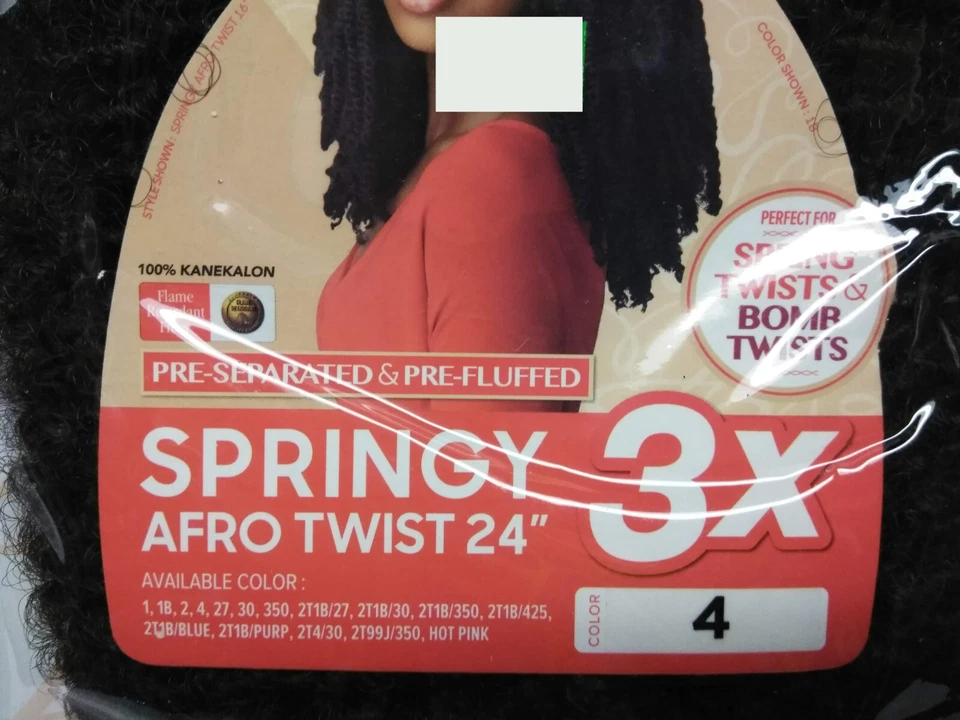 OUTRE X-PRESSION BRAID - 3X SPRINGY AFRO TWIST 24" COLOR: 4 (2 REMAINING IN PKG) — 第 2/4 张图片