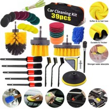 39tlg Auto Pflege Reinigungsset Mikrofaser Tücher Schwamm Felgen Bürste-Wasch