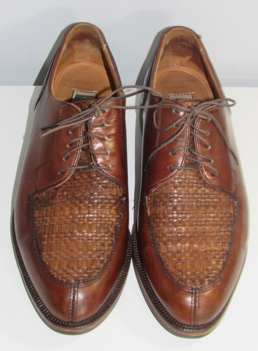 コールハーン　8.5 COLE HAAN MENS 8.5 WOVEN OXFORD SHOES BASKET WEAVE GUMLITE SOLES