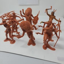 Vintage Marx Toy Co. 1964 NOS Indians Lot of 10 Brown