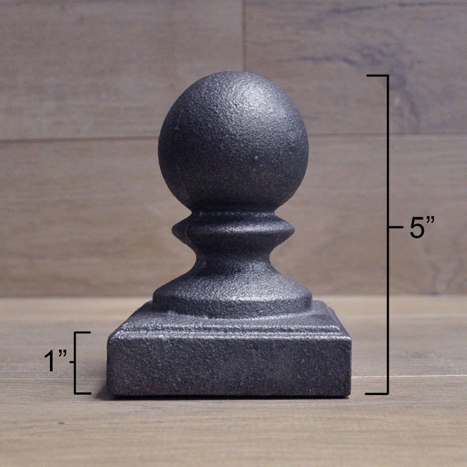 Cast iron Ball Fence Finial Square Topper Post Caps For 3 x 3