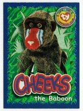 Ty Beanie Babies BBOC CHEEKS (Baboon) Purple Wild Card S4 Series 4 Card
