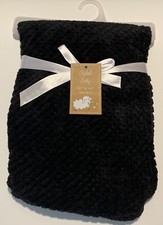 NEW Stylish Baby Soft Flannel Fleece Baby Infant Throw Blanket in Black