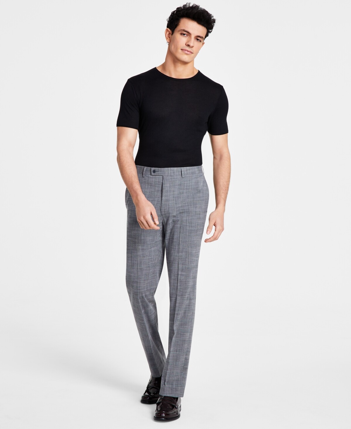 Calvin Klein Men's Slim fit Plaid Dress Pants Gray 34 X 29 eBay