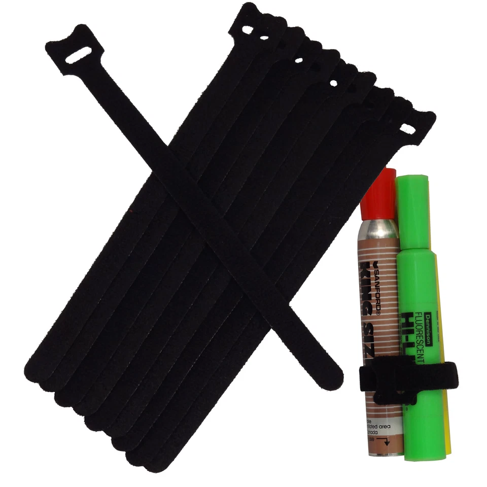 BLUEDOT TRADING® 10pc 8"/20cm Nylon Cable Ties Wire Strap Zip Wrap Pipe Fastening Organizer BLACK