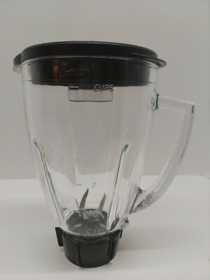 Oster 6 cup 1.25 liter boroglass blender jar replacement black top round