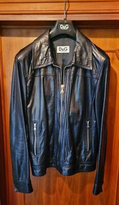 Dolce&Gabbana D&G Herren Biker Lederjacke ORIGINAL 100% Lammleder