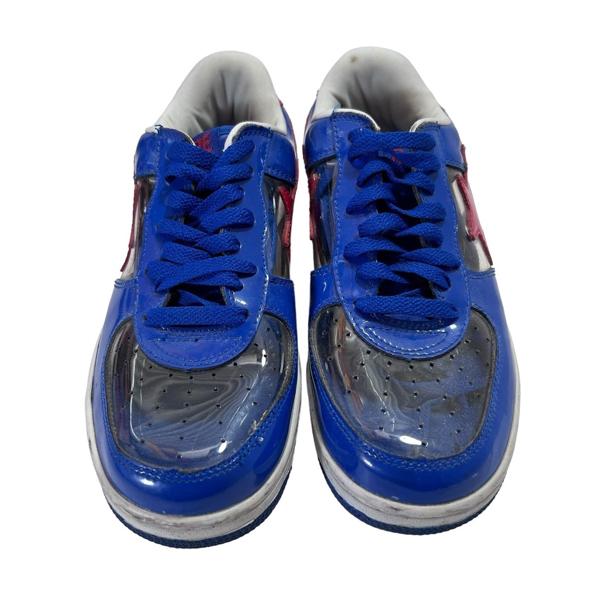 A Bathing Ape Bape STA Low Clear Toes Blue Red & Wht 10.5 FS-001