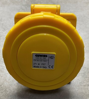 GEWISS GW62235 IP67 10 DEGREE PANEL RECEPTACLE 2P+E 32A 100-130V 4H