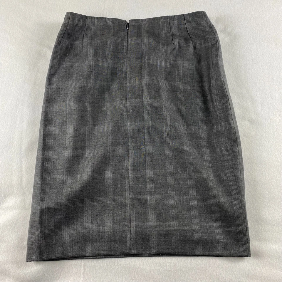 Falda De Colección Bill Blass for Saks Fifth Avenue Mujer Talla 10 Gris Lápiz EE. UU. NUEVA SIN ETIQUETAS NOS Foto 3 de 4