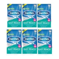 DenTek Complete Clean Easy Reach Floss Picks, Advanced Fluoride Coating, 6 pack