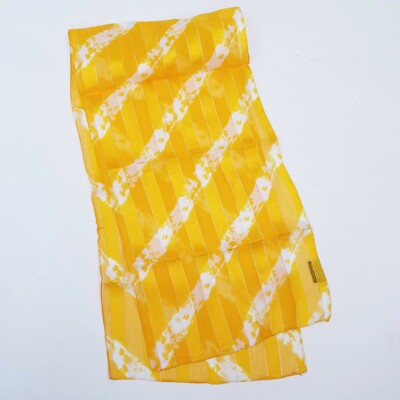 Isabella Womens Scarf Yellow White Rectangle Light Weight.