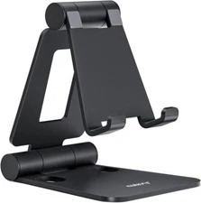 Nulaxy Dual Folding Cell Phone Stand, Fully Adjustable Foldable Phone Holder