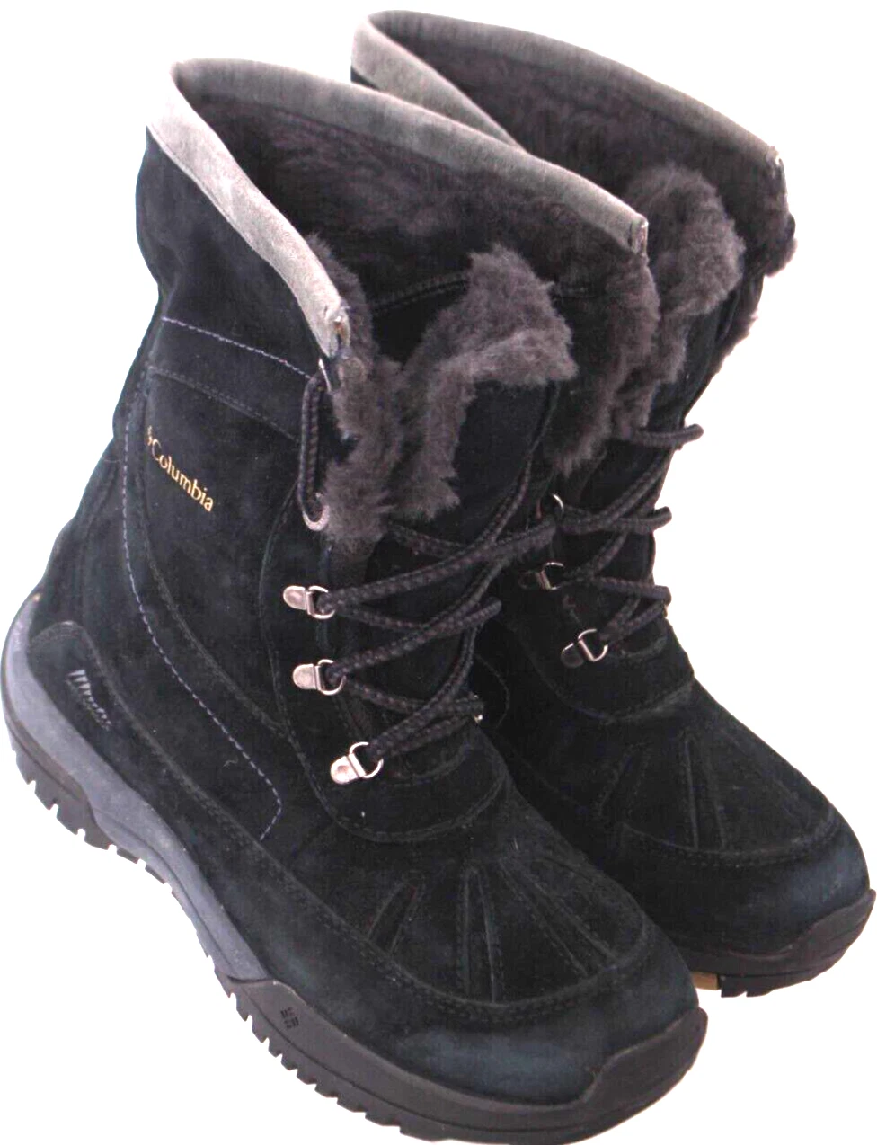 Columbia BL1235-010 Lavela Lace Up Black Suede fur Winter snow Boots Women's 6.5