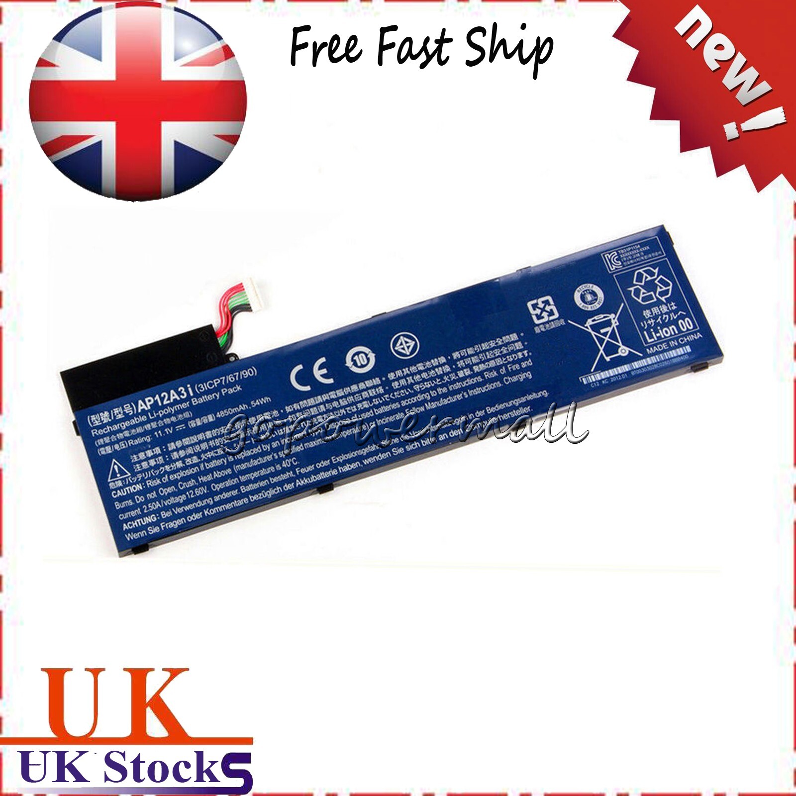 AP12A3i AP12A4i 3ICP76790 Laptop Battery for Acer TravelMate X483 X483G