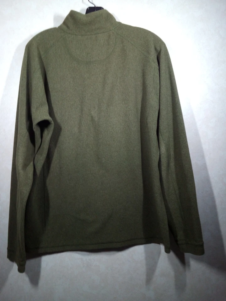 LL Bean Pullover Fleece Men M-Reg Green 1/4 Zip Long Raglan Sleeve - Image 4 of 4