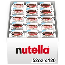 Nutella Hazelnut Spread with Cocoa for Breakfast, Bulk 120 Pack Mini Cups, 0.52 