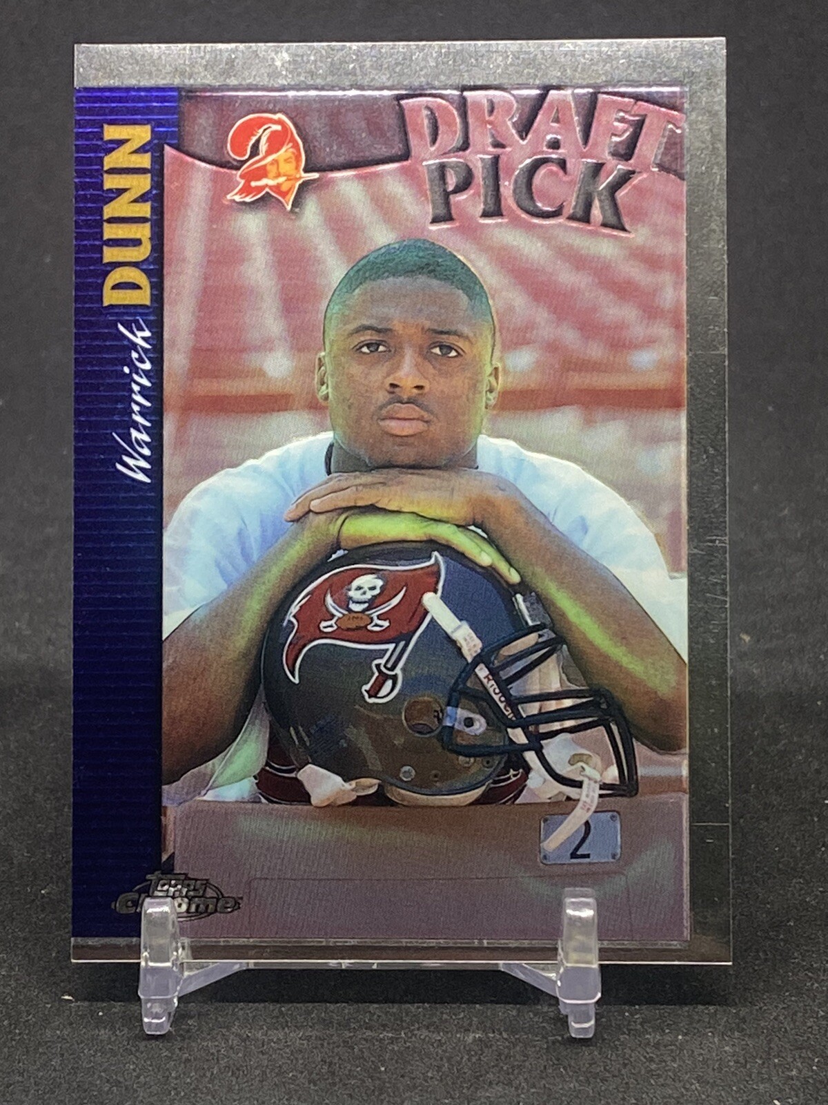 1997 Topps Chrome Football Card #68 Warrick Dunn Rookie Card RC