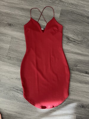 red fitted dress with cross ASHLEYlauren Style 12162 main image 1