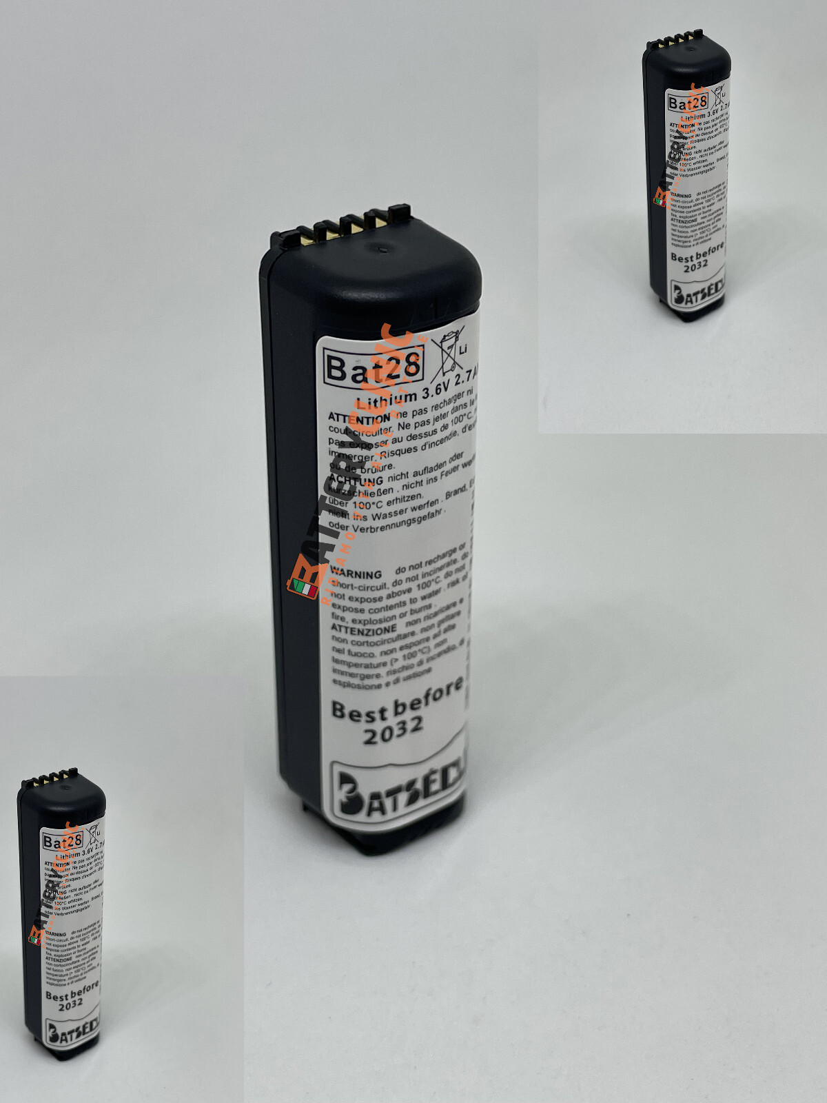 3x Batsecur BAT28 Batteria Litio 3,6V 2,7Ah per Daitem Logisty