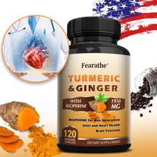 Turmeric Ginger - 95 Curcuminoids 1950mg Max potency w BioPerine