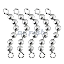 20/40pcs Stainless Steel Fishing Bead Chain Swivels 4-6 Balls 100lb Tackle