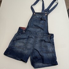 Guess Blue Jeans Shorts Overall Bib 28 Rare Vs15