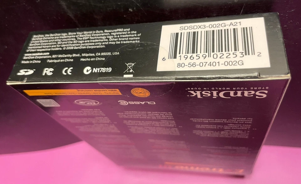 SanDisk Extreme III 2GB SD Card - SDSDX3-002G-A21 - 20MB/s 133X - Class 6 - Image 3 of 3