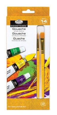 Royal & Langnickel Gouache Farbset 12 tlg. Mit 2 Pinseln 12ml Tube GOU12