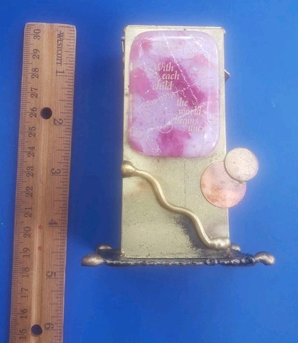 Vintage Judaica Messing/Kupfer Tzedakah Pushke Charity Box. Judentum jüdisch - Bild 7 von 7