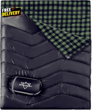 Double Sleeping Bag XL Queen Size 2 Person All Season Lightweight with Sack  