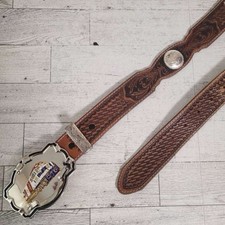 Men's 40 Tony Lama Western Brown Leather Rodeo Concho Cowboy Belt