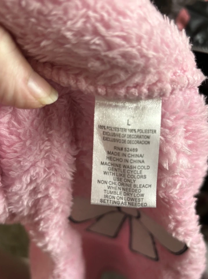 Щенок собаки одежда одежды розовый пушистый жилет свитер куртка пальто размер L розовый бант - Изображение 3 из 3