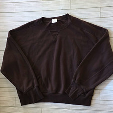 Offline by Aerie Brown Crewneck Pullover Sweatshirt Logo Classic Fit L