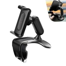 Car Phone Holder, 360 Degree Rotation Clip-on Dashboard Phone Holder, Multifu...