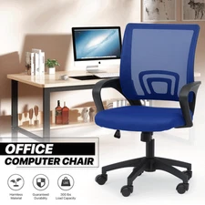 1Pc Adjustable Height Computer Home Office Ergonomic Desk Mesh Chair Navy Blue