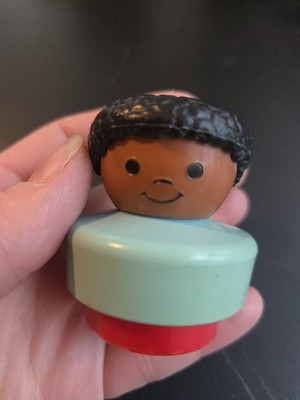 Fisher Price Vintage 1990 Little People Boy Red Blue Black