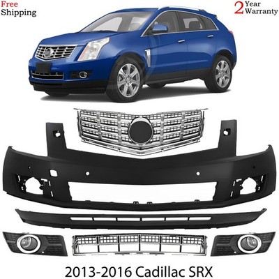 Front Bumper Cover Paintable & Grille Assembly Kit For 2013-2016 Cadillac SRX