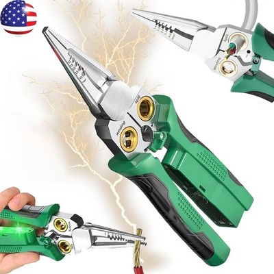 8-In-1 Wire Stripper Twister Set - Includes Cable Scissors Voltage Tester Pliers