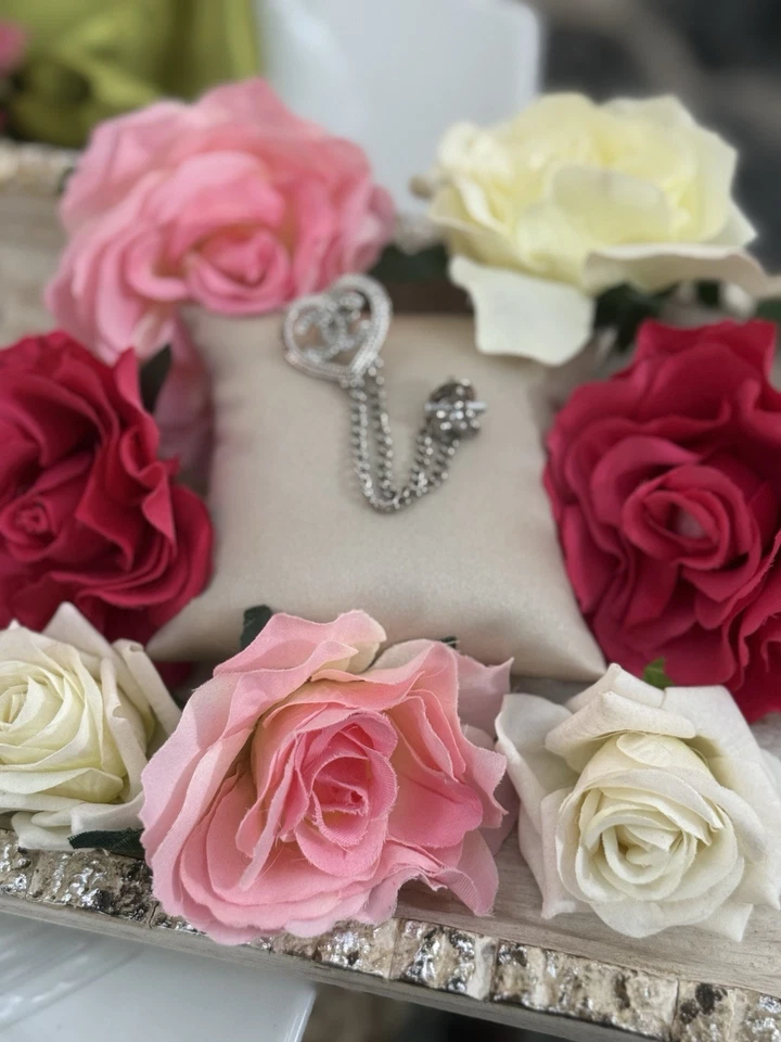 Chanel Authentic  Heart Rhinestone Brooch With Curtain Chain With Star Silver - Image 2 of 4