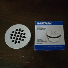 Eastman No Caulk Snap in Strainer Shower Drain 2" PVC Plastic Grid 15303